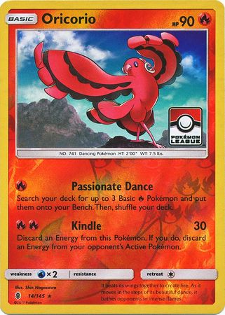 Oricorio (14/145) (League Promo) [Sun & Moon: Guardians Rising] | Deep Dive Games St. Marys