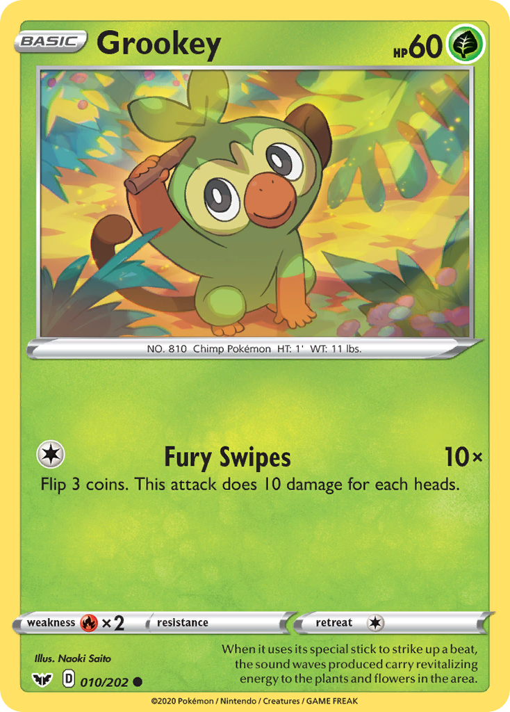 Grookey (010/202) [Sword & Shield: Base Set] | Deep Dive Games St. Marys