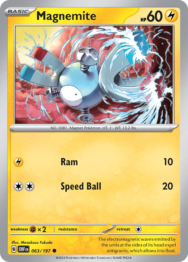 Magnemite (063/197) [Scarlet & Violet: Obsidian Flames] | Deep Dive Games St. Marys