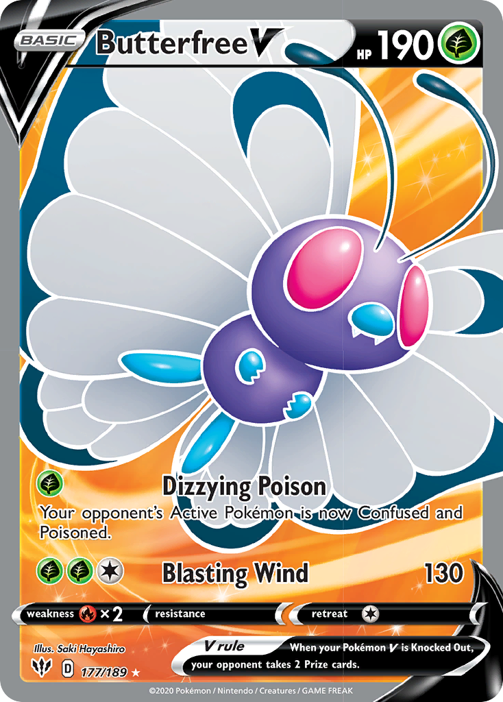 Butterfree V (177/189) [Sword & Shield: Darkness Ablaze] | Deep Dive Games St. Marys