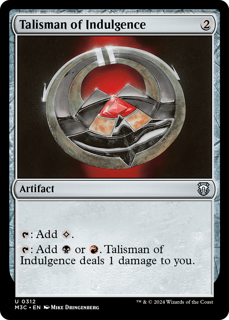 Talisman of Indulgence [Modern Horizons 3 Commander] | Deep Dive Games St. Marys