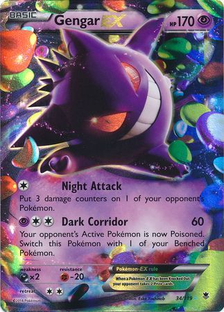 Gengar EX (34/119) (Jumbo Card) [XY: Phantom Forces] | Deep Dive Games St. Marys