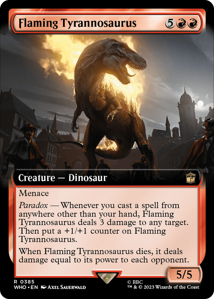 Flaming Tyrannosaurus (Extended Art) [Doctor Who] | Deep Dive Games St. Marys