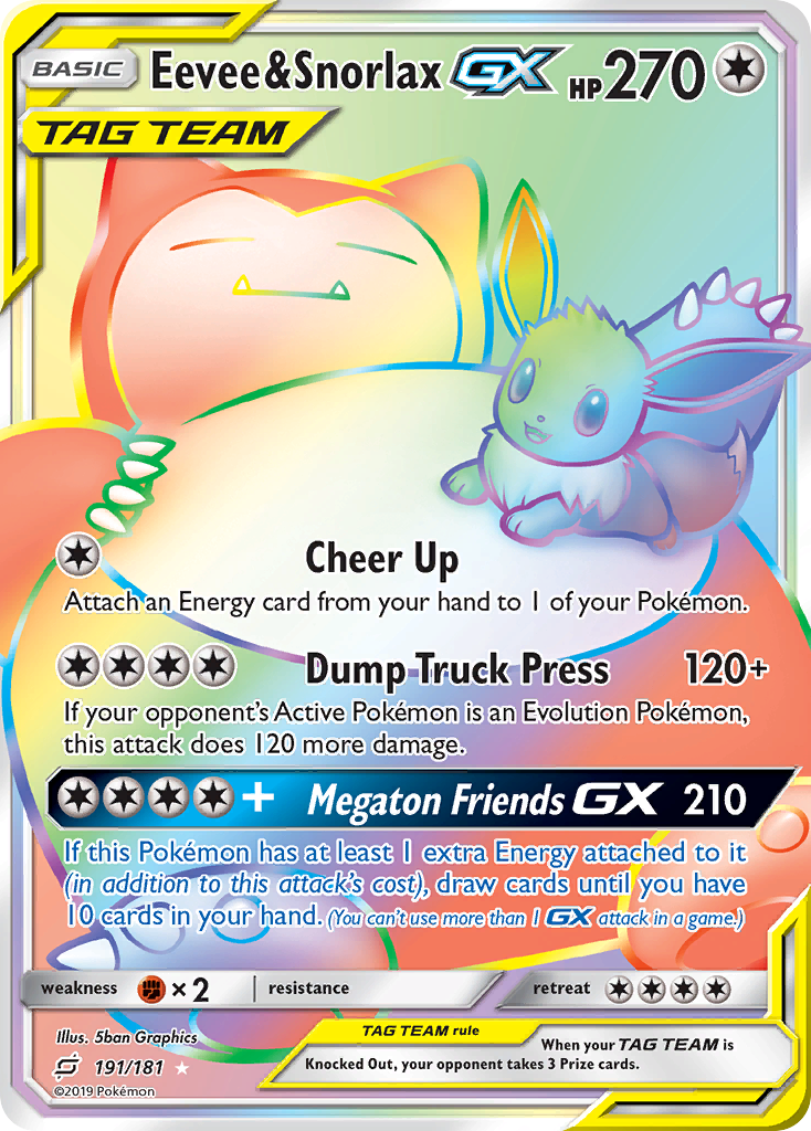 Eevee & Snorlax GX (191/181) [Sun & Moon: Team Up] | Deep Dive Games St. Marys