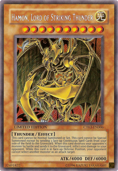 Hamon, Lord of Striking Thunder [CT03-EN006] Secret Rare | Deep Dive Games St. Marys