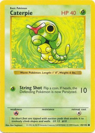 Caterpie (45/102) [Base Set Shadowless Unlimited] | Deep Dive Games St. Marys