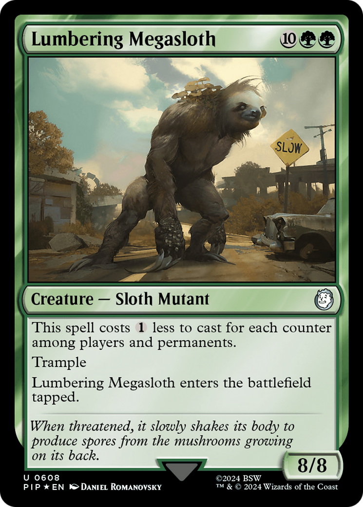 Lumbering Megasloth (Surge Foil) [Fallout] | Deep Dive Games St. Marys