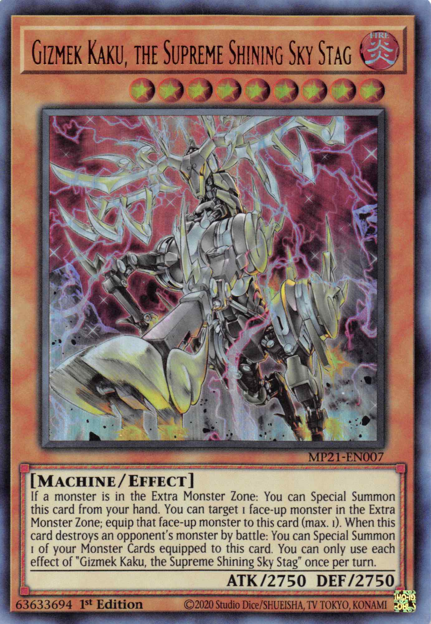 Gizmek Kaku, the Supreme Shining Sky Stag [MP21-EN007] Ultra Rare | Deep Dive Games St. Marys