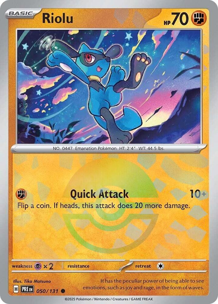 Riolu (050/131) (Poke Ball Pattern) [Scarlet & Violet: Prismatic Evolutions] | Deep Dive Games St. Marys