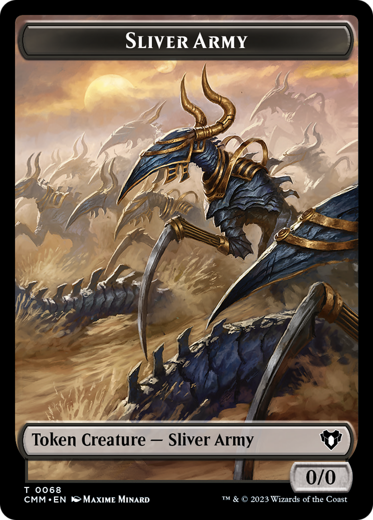 Sliver Army // Sliver Double-Sided Token [Commander Masters Tokens] | Deep Dive Games St. Marys