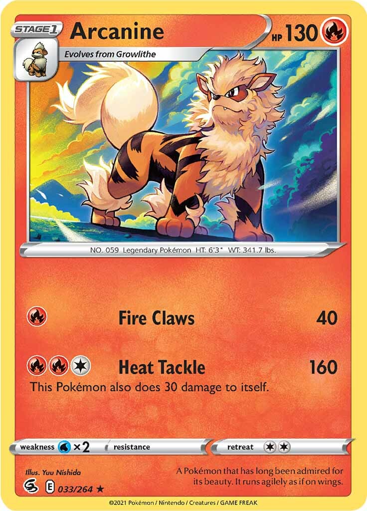 Arcanine (033/264) [Sword & Shield: Fusion Strike] | Deep Dive Games St. Marys