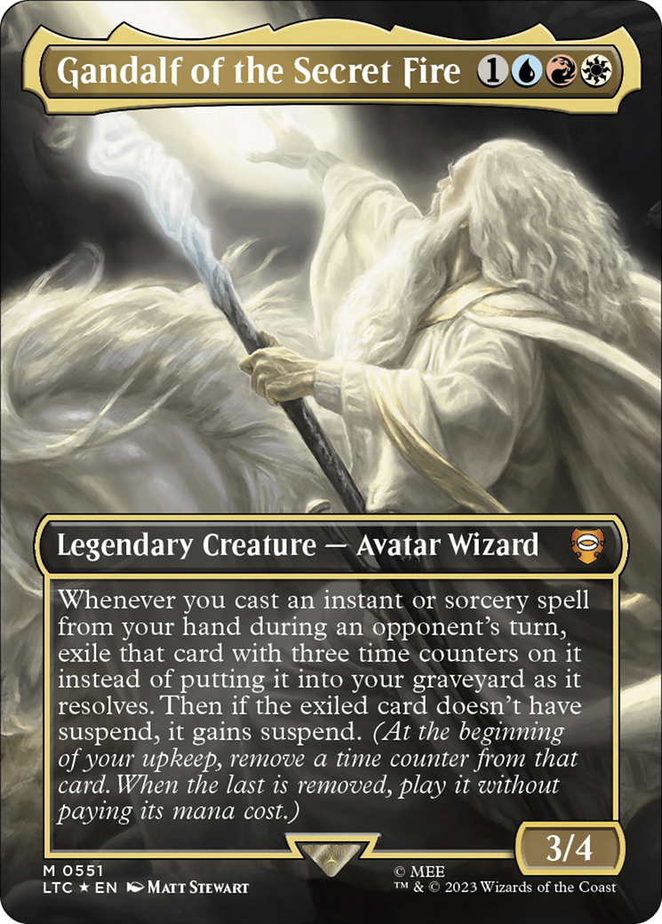 Gandalf of the Secret Fire (Borderless) (Surge Foil) [The Lord of the Rings: Tales of Middle-Earth Commander] | Deep Dive Games St. Marys