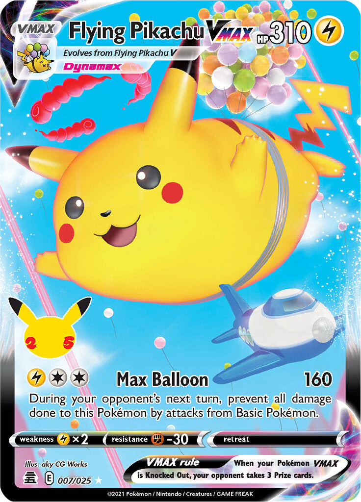 Flying Pikachu VMAX (007/025) [Celebrations: 25th Anniversary] | Deep Dive Games St. Marys