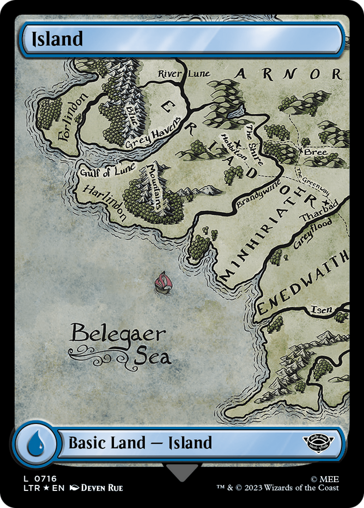 Island (0716) (Surge Foil) [The Lord of the Rings: Tales of Middle-Earth] | Deep Dive Games St. Marys