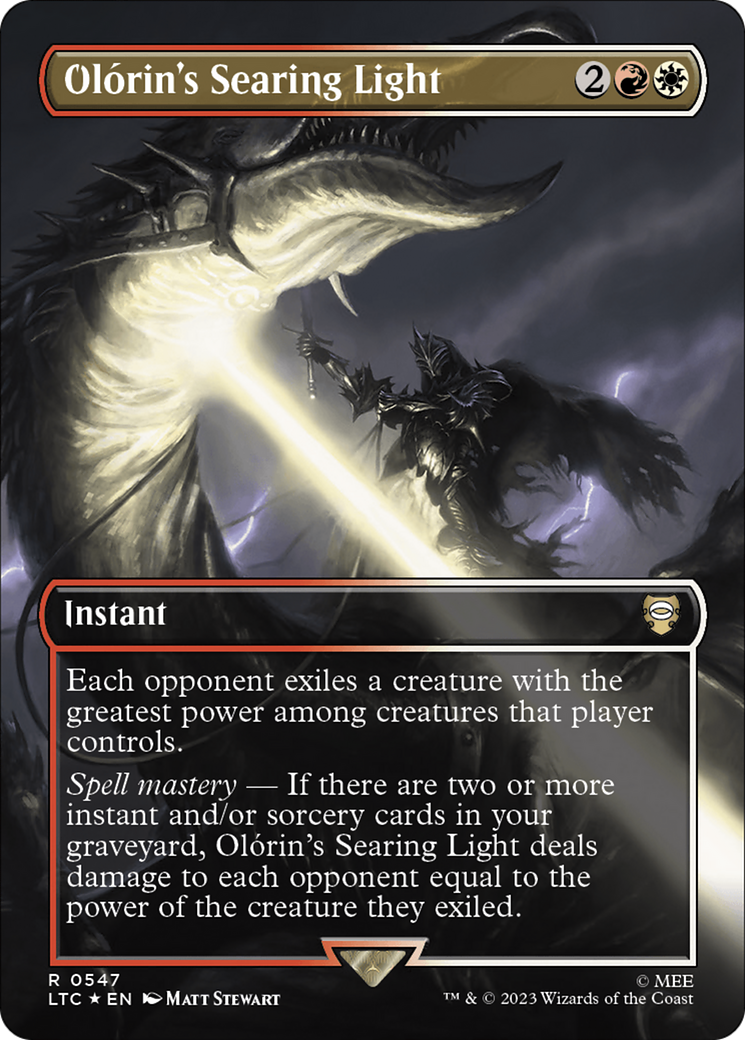 Olorin's Searing Light (Borderless) (Surge Foil) [The Lord of the Rings: Tales of Middle-Earth Commander] | Deep Dive Games St. Marys