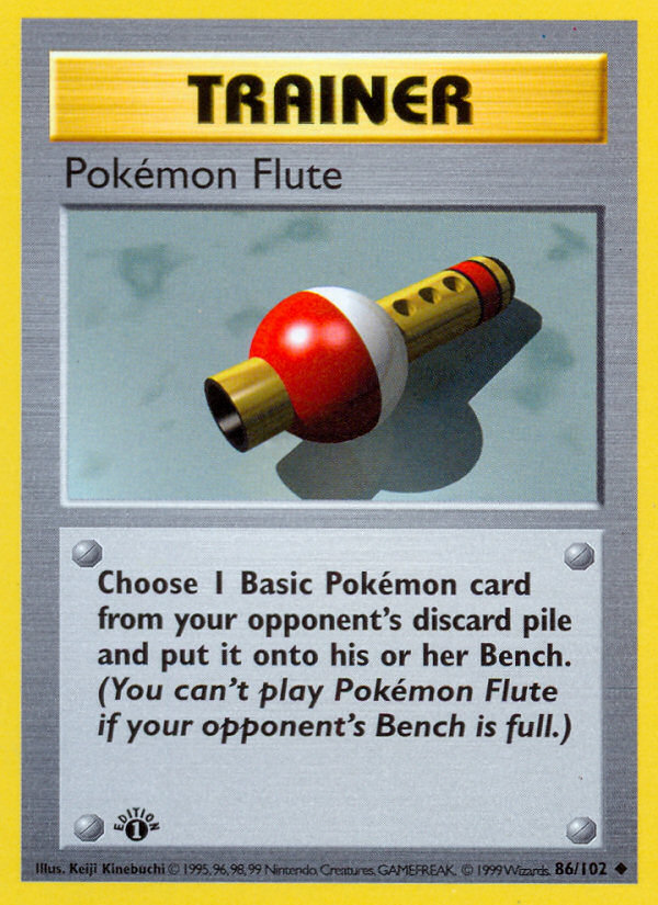 Pokemon Flute (86/102) (Shadowless) [Base Set 1st Edition] | Deep Dive Games St. Marys