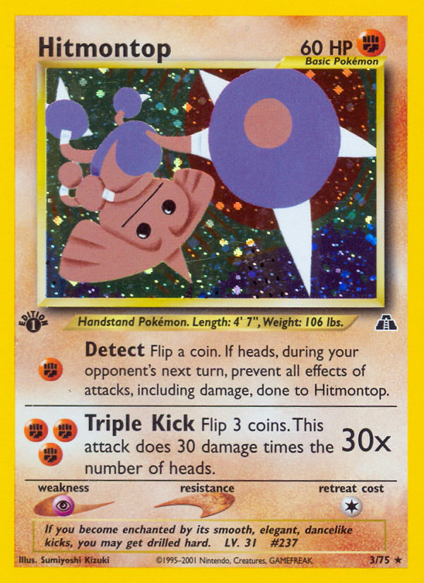 Hitmontop (3/75) [Neo Discovery 1st Edition] | Deep Dive Games St. Marys