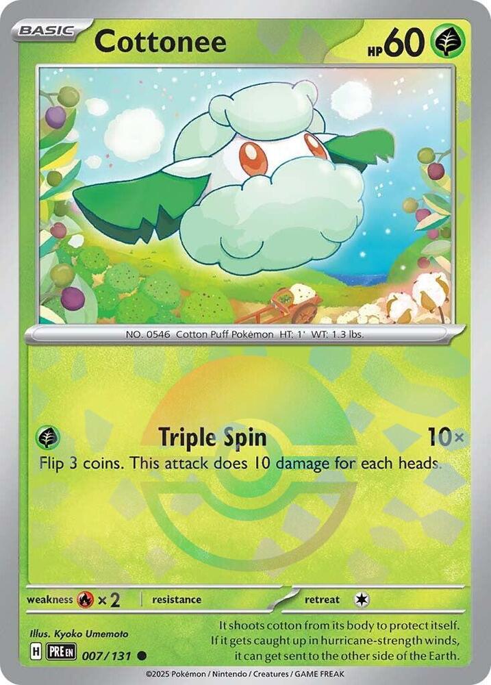 Cottonee (007/131) (Poke Ball Pattern) [Scarlet & Violet: Prismatic Evolutions] | Deep Dive Games St. Marys