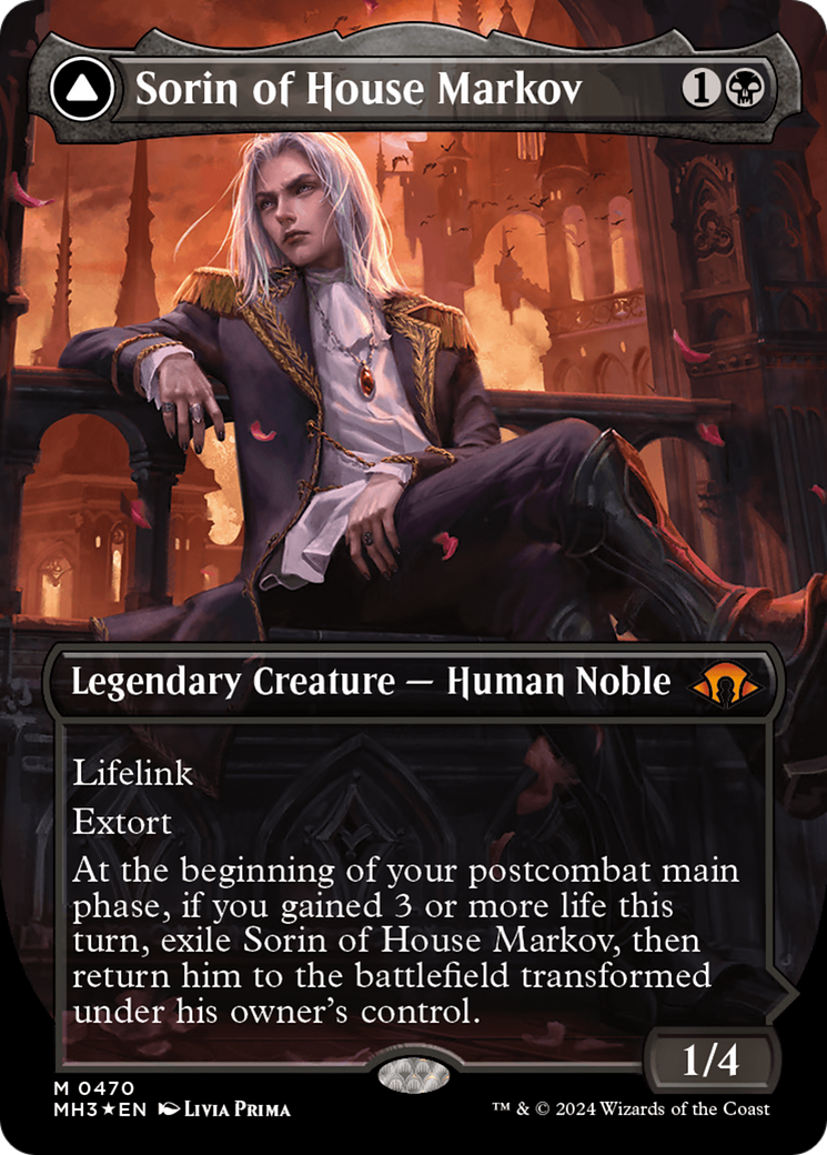 Sorin of House Markov // Sorin, Ravenous Neonate (Borderless) (Textured Foil) [Modern Horizons 3] | Deep Dive Games St. Marys