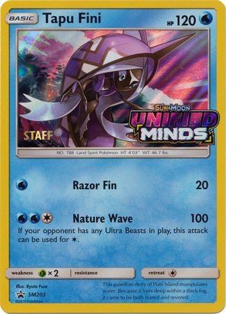 Tapu Fini (SM203) (Staff Prerelease Promo) [Sun & Moon: Black Star Promos] | Deep Dive Games St. Marys