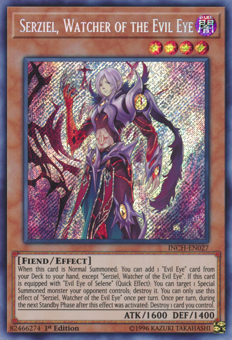 Serziel, Watcher of the Evil Eye [INCH-EN027] Secret Rare | Deep Dive Games St. Marys