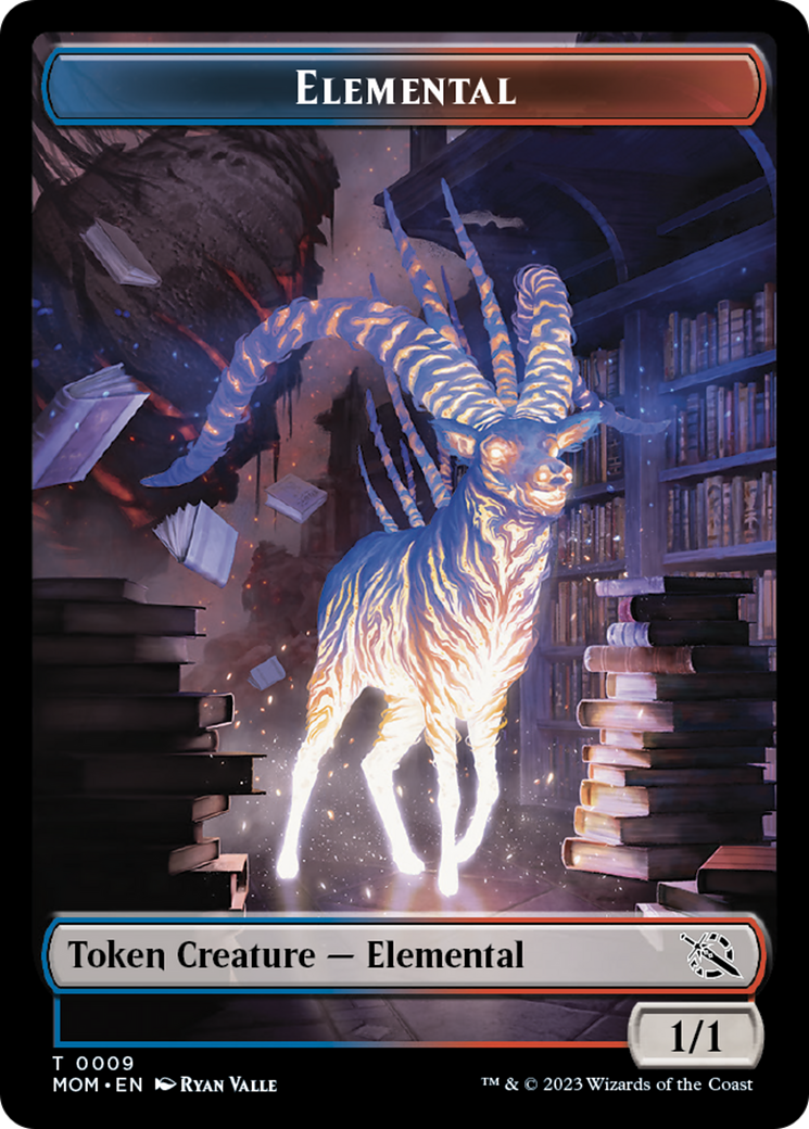 Elemental (9) // Wrenn and Realmbreaker Emblem Double-Sided Token [March of the Machine Tokens] | Deep Dive Games St. Marys