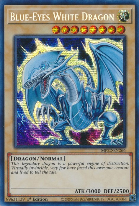 Blue-Eyes White Dragon [MP22-EN266] Prismatic Secret Rare | Deep Dive Games St. Marys