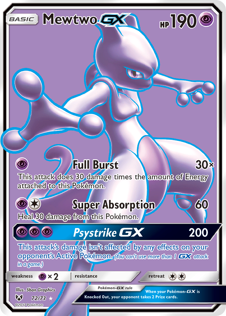 Mewtwo GX (72/73) [Sun & Moon: Shining Legends] | Deep Dive Games St. Marys