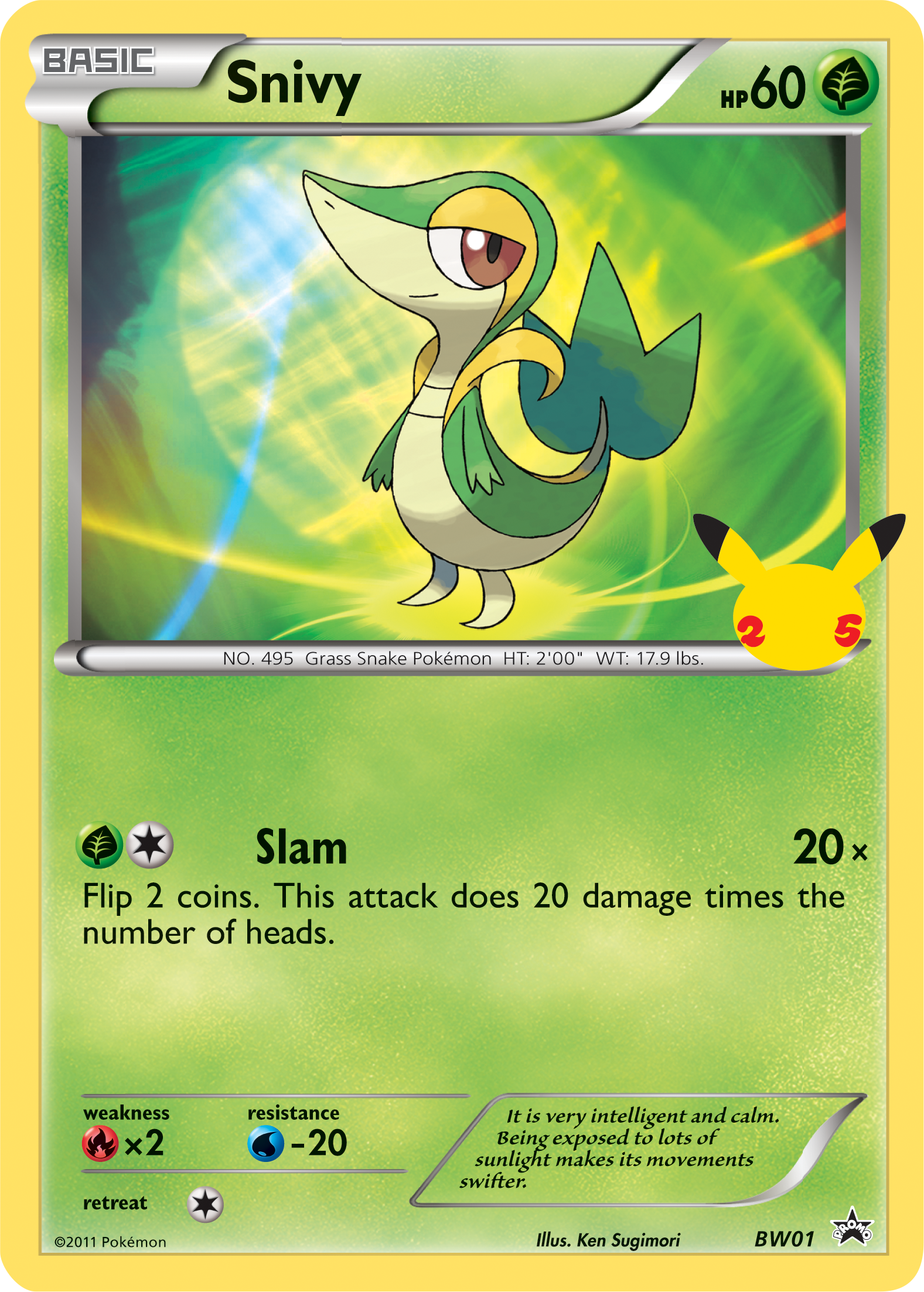 Snivy (BW01) (Jumbo Card) [First Partner Pack] | Deep Dive Games St. Marys