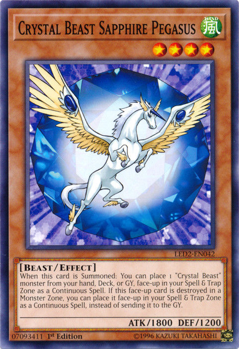 Crystal Beast Sapphire Pegasus [LED2-EN042] Common | Deep Dive Games St. Marys