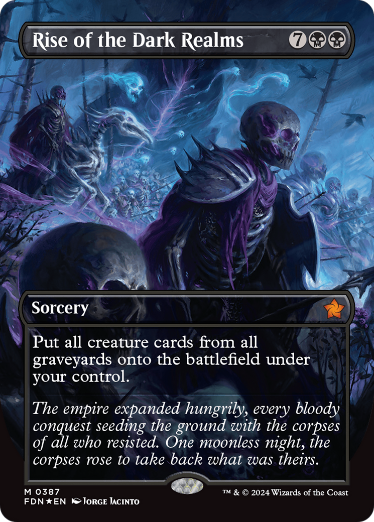 Rise of the Dark Realms (Borderless) (Mana Foil) [Foundations] | Deep Dive Games St. Marys