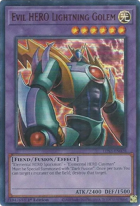 Evil HERO Lightning Golem (Red) [LDS3-EN028] Ultra Rare | Deep Dive Games St. Marys