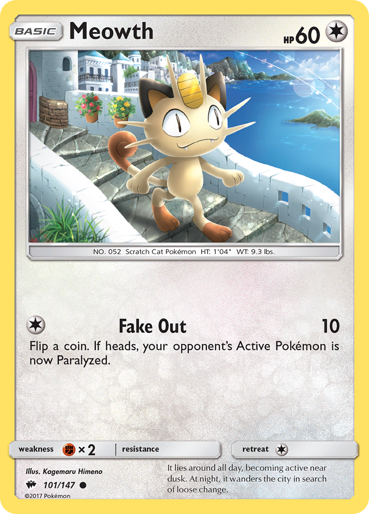 Meowth (101/147) [Sun & Moon: Burning Shadows] | Deep Dive Games St. Marys