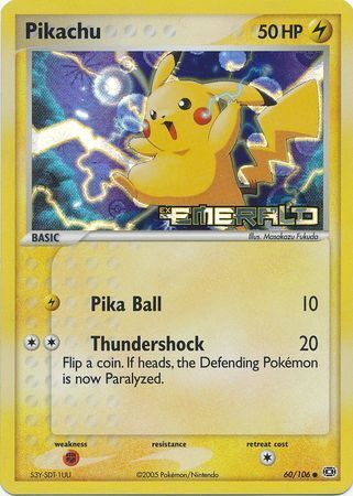 Pikachu (60/106) (Stamped) [EX: Emerald] | Deep Dive Games St. Marys