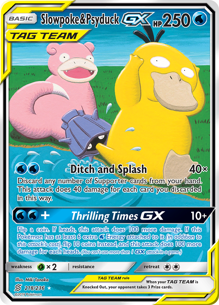 Slowpoke & Psyduck GX (218/236) [Sun & Moon: Unified Minds] | Deep Dive Games St. Marys