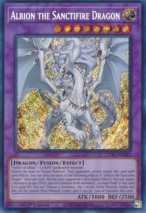 Albion the Sanctifire Dragon [CYAC-EN035] Secret Rare | Deep Dive Games St. Marys