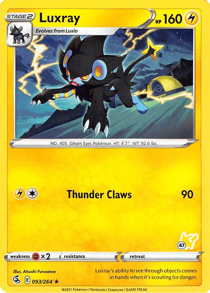 Luxray (093/264) (Pikachu Stamp #47) [Battle Academy 2022] | Deep Dive Games St. Marys