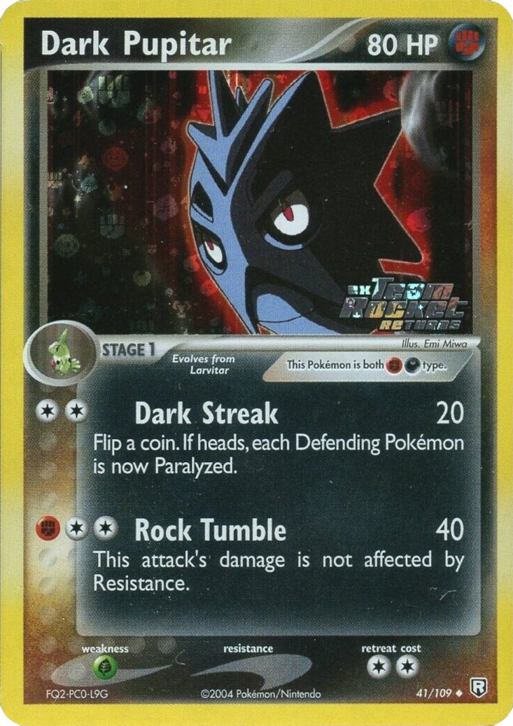 Dark Pupitar (41/109) (Stamped) [EX: Team Rocket Returns] | Deep Dive Games St. Marys