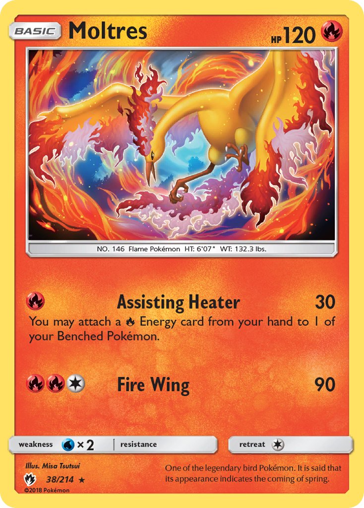 Moltres (38/214) (Let's Play, Eevee) Cracked Ice Holo) (Theme Deck Exclusive) [Sun & Moon: Lost Thunder] | Deep Dive Games St. Marys