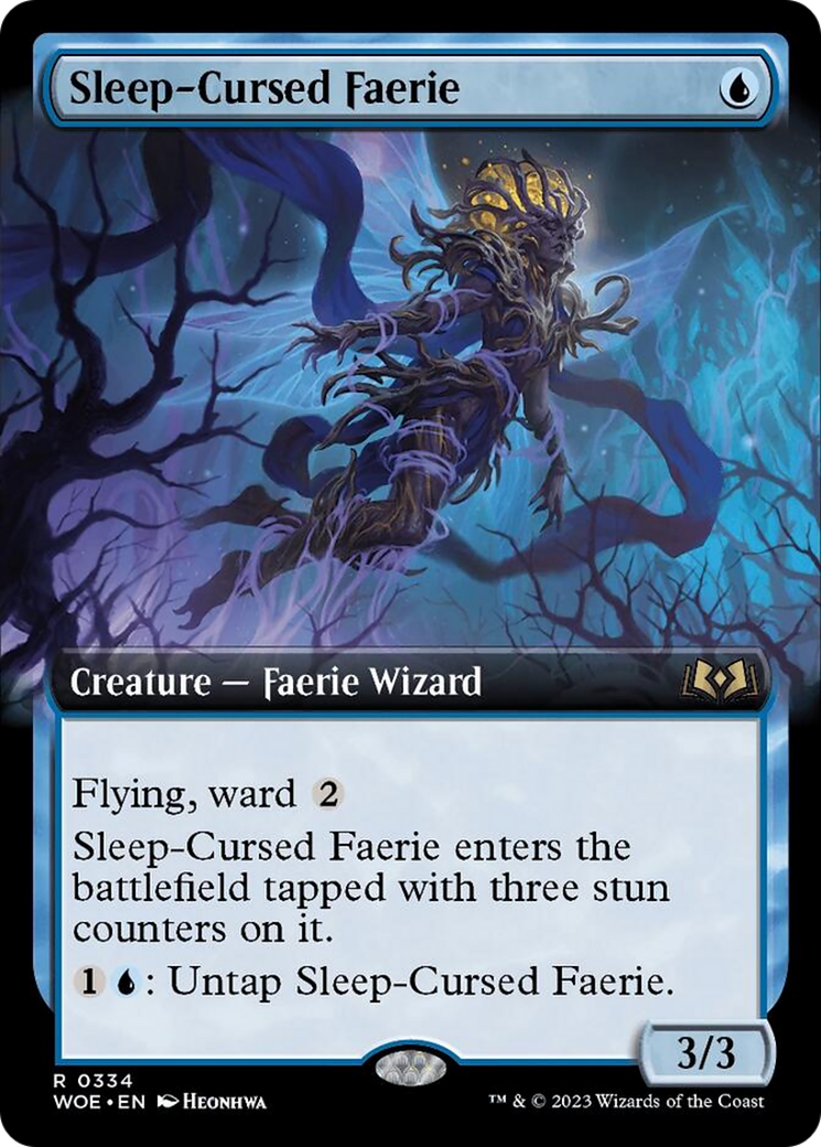 Sleep-Cursed Faerie (Extended Art) [Wilds of Eldraine] | Deep Dive Games St. Marys