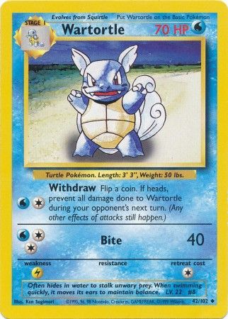 Wartortle (42/102) [Base Set Unlimited] | Deep Dive Games St. Marys