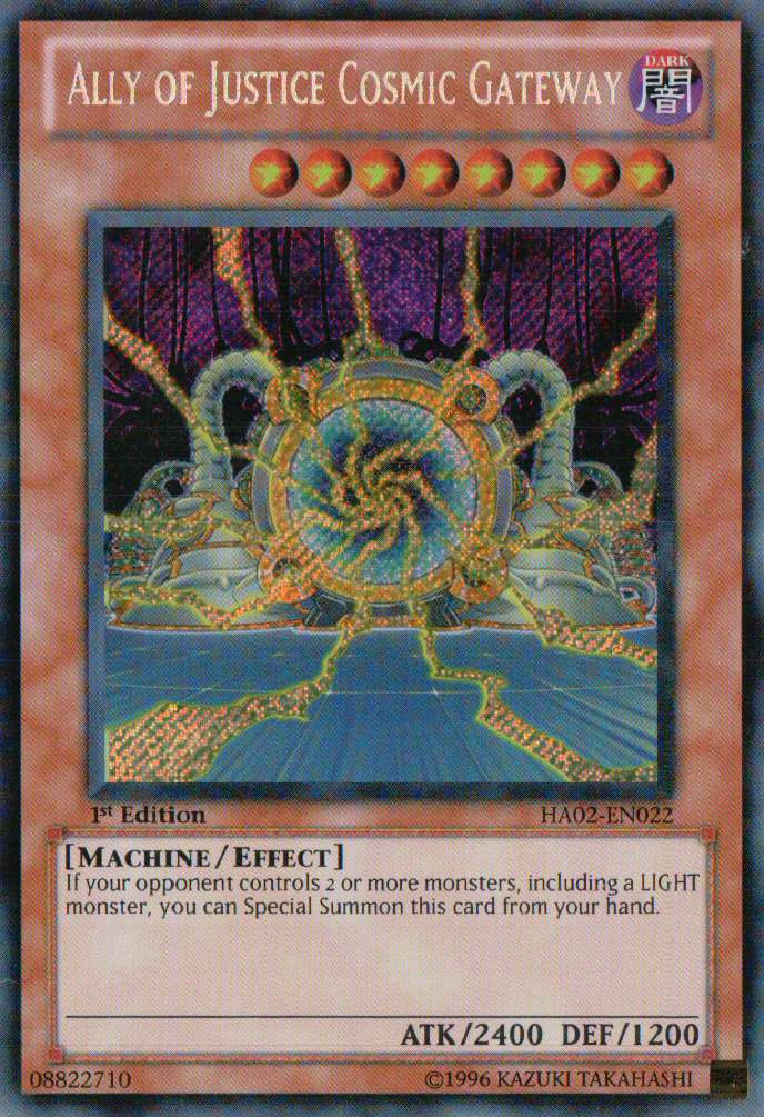 Ally of Justice Cosmic Gateway [HA02-EN022] Secret Rare | Deep Dive Games St. Marys