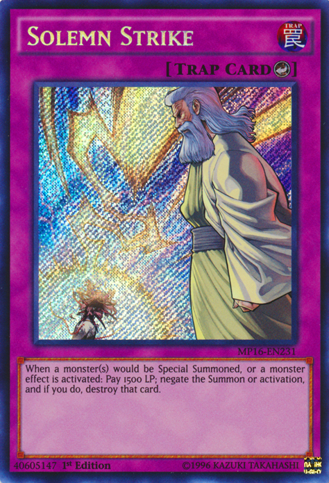 Solemn Strike [MP16-EN231] Secret Rare | Deep Dive Games St. Marys