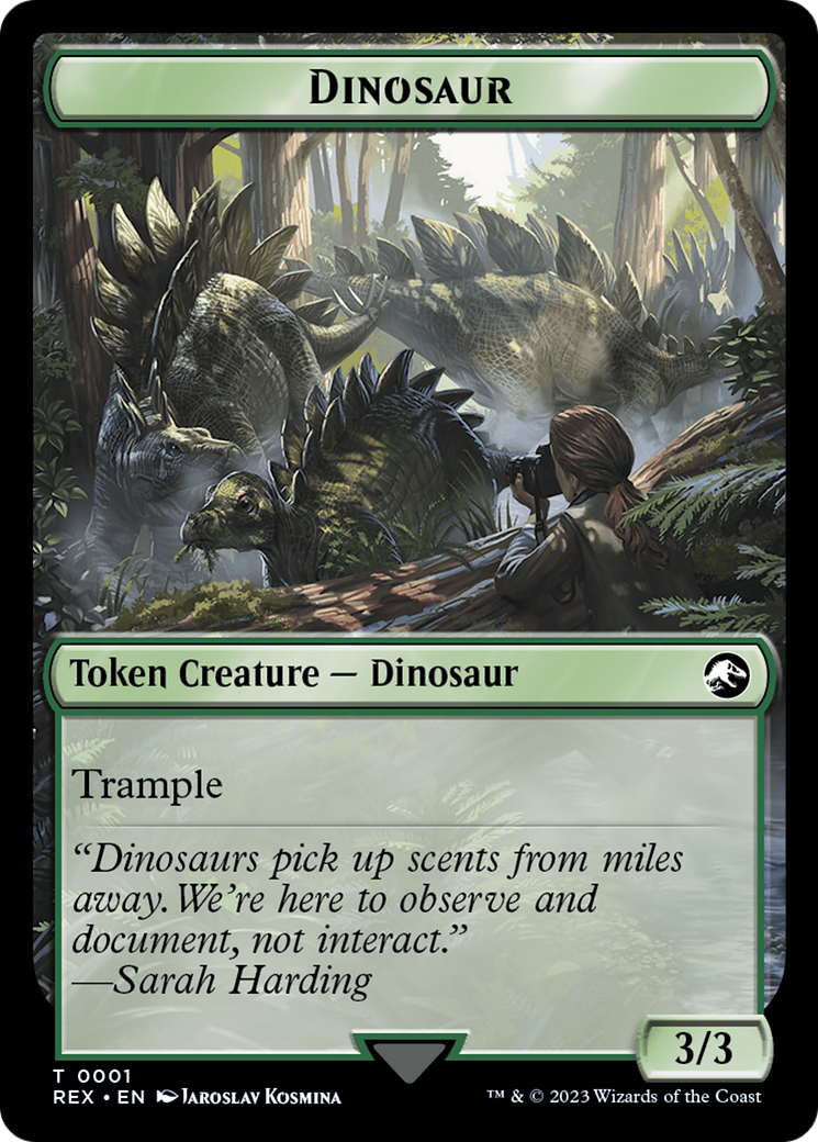 Fungus Dinosaur // Dinosaur (0001) Double-Sided Token [The Lost Caverns of Ixalan Tokens] | Deep Dive Games St. Marys