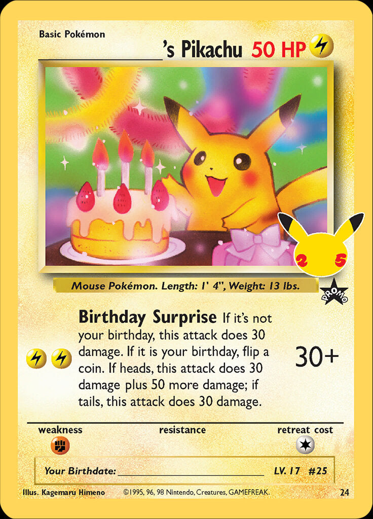 _____'s Pikachu (24) [Celebrations: 25th Anniversary - Classic Collection] | Deep Dive Games St. Marys