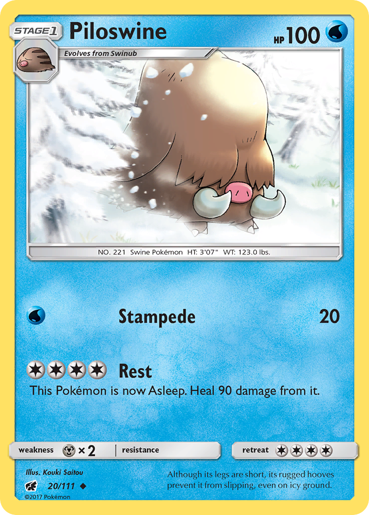 Piloswine (20/111) [Sun & Moon: Crimson Invasion] | Deep Dive Games St. Marys