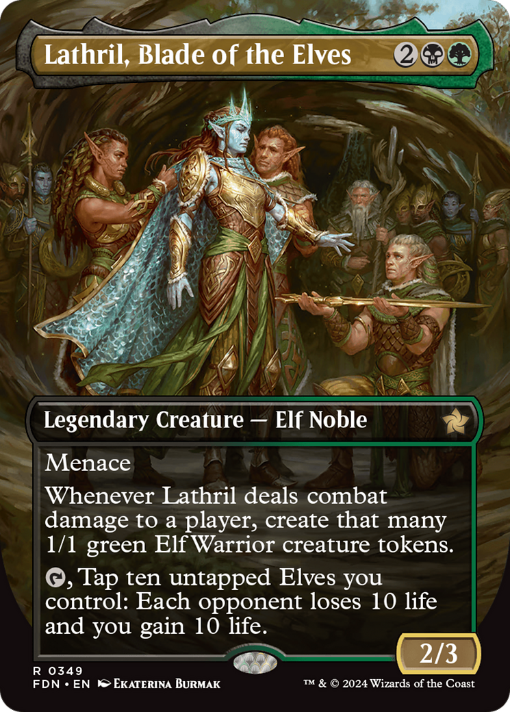 Lathril, Blade of the Elves (Borderless) [Foundations] | Deep Dive Games St. Marys