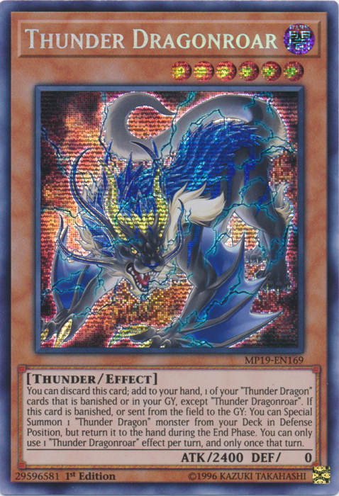 Thunder Dragonroar [MP19-EN169] Prismatic Secret Rare | Deep Dive Games St. Marys