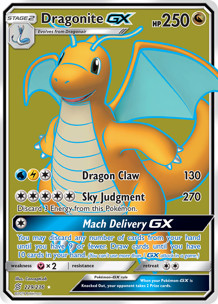 Dragonite GX (229/236) [Sun & Moon: Unified Minds] | Deep Dive Games St. Marys