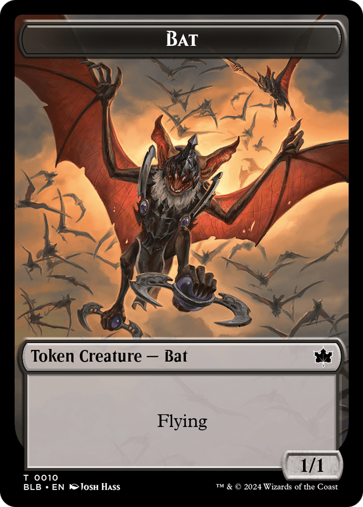 Bat // Warren Warleader Double-Sided Token [Bloomburrow Tokens] | Deep Dive Games St. Marys